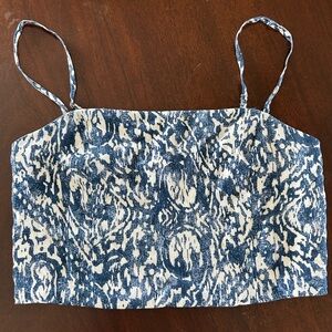 Abercrombie & Fitch Navy and Cream Patterned Camisole